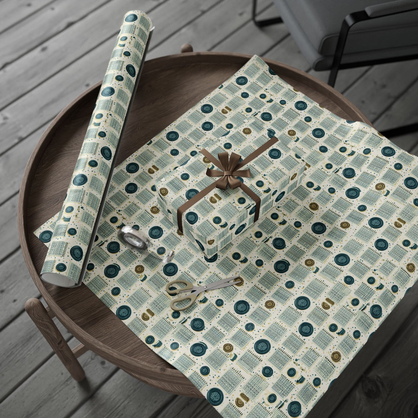 Vintage Analog Calendar Wrapping Paper