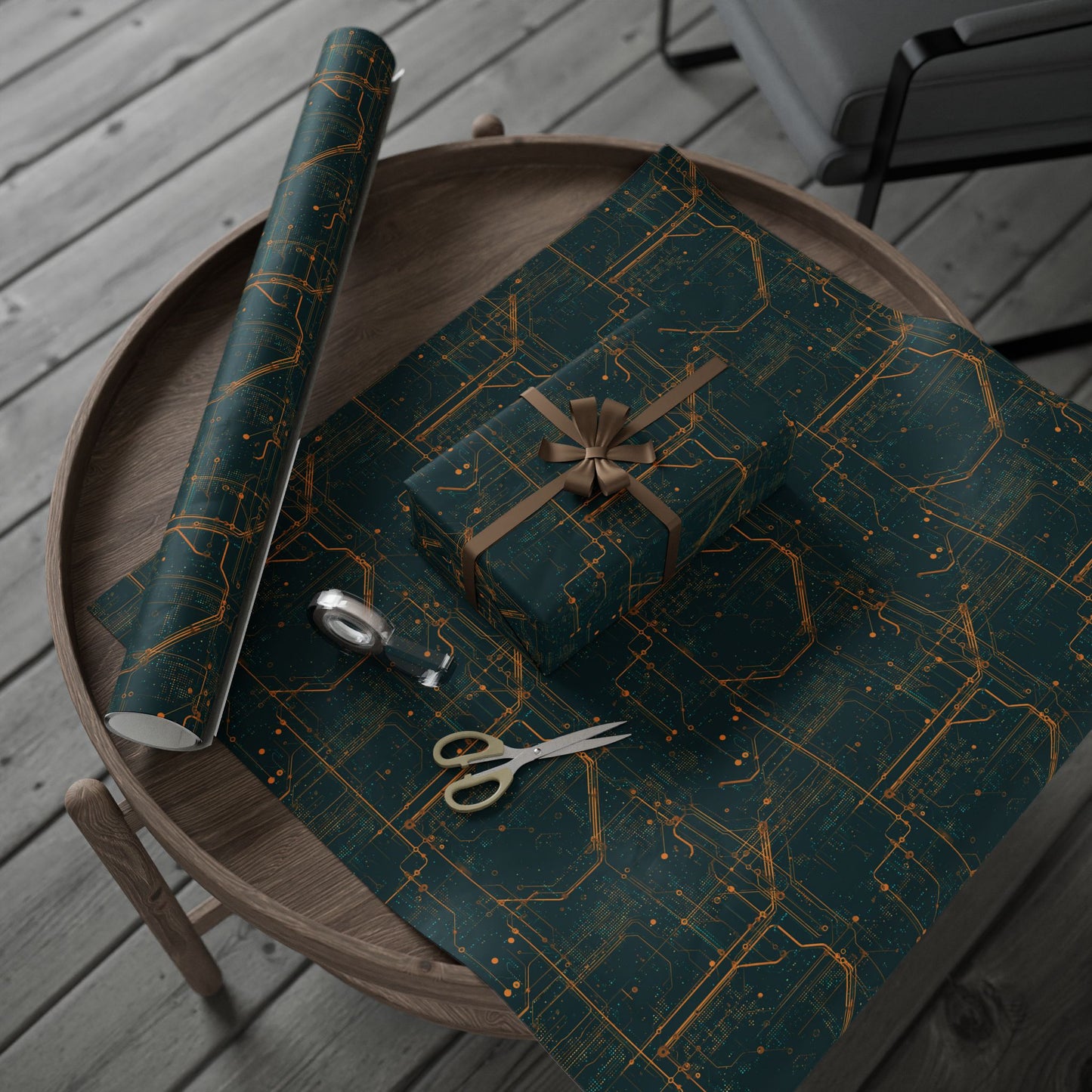 Circuit Board Pattern Wrapping Paper — Trace No. 001