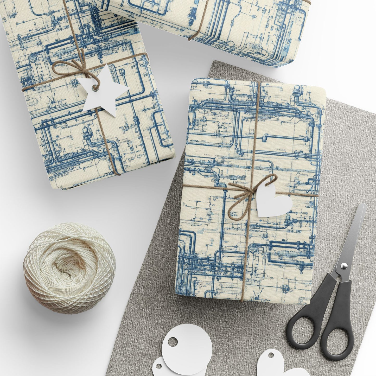 Utility & Infrastructure Map Wrapping Paper — Grid No. 002