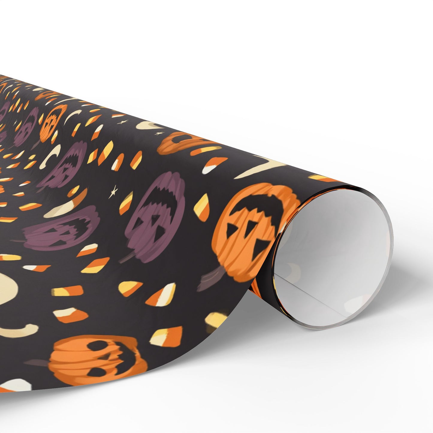 Halloween Wrapping Paper — Jack-o-Lanterns, Candy Corn & Moons | Spooky Gift Wrap