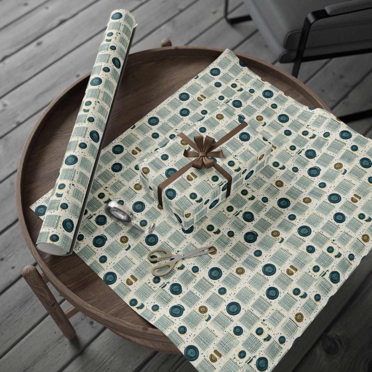 Vintage Analog Calendar Wrapping Paper
