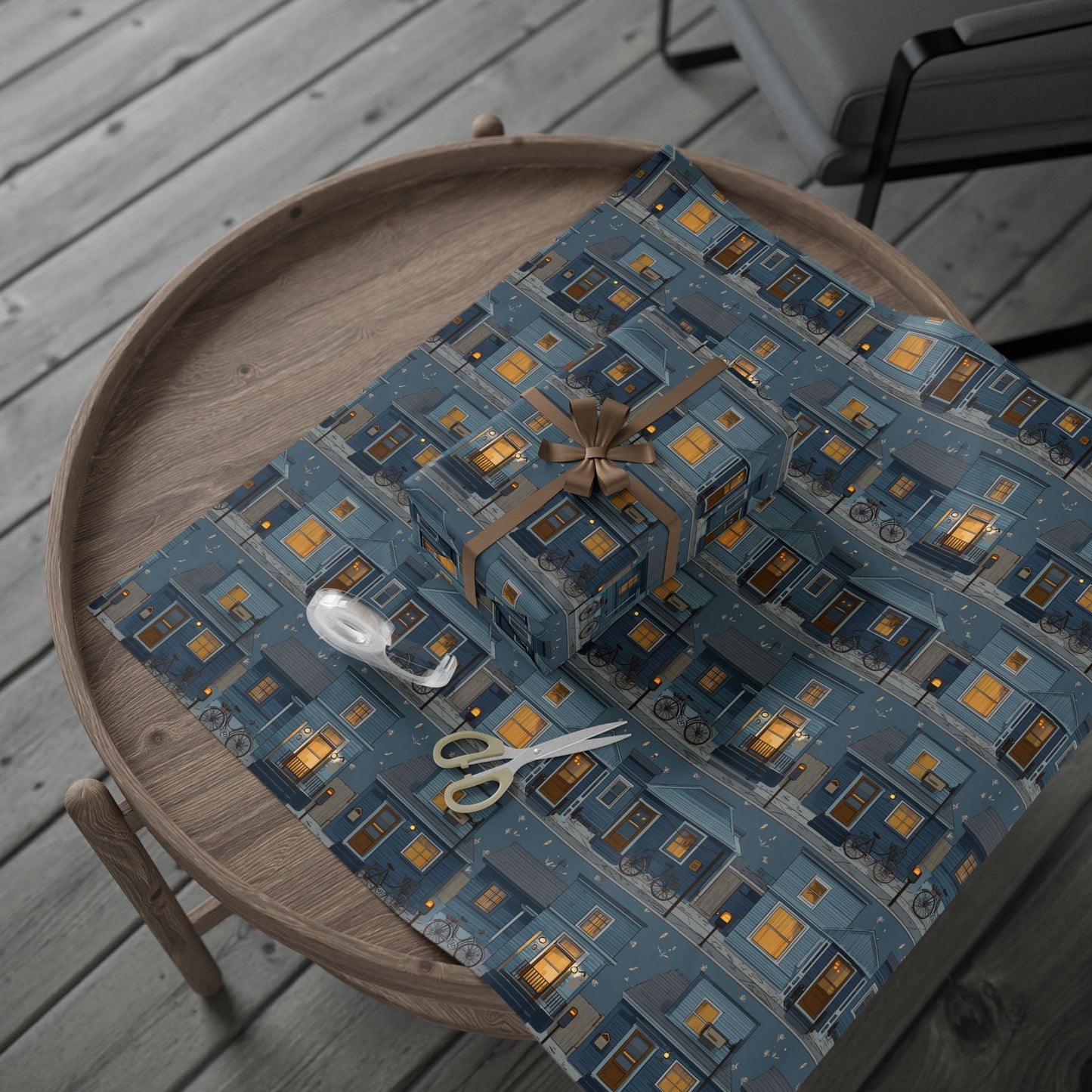 Neighborhood Map Pattern Wrapping Paper — District No. 004