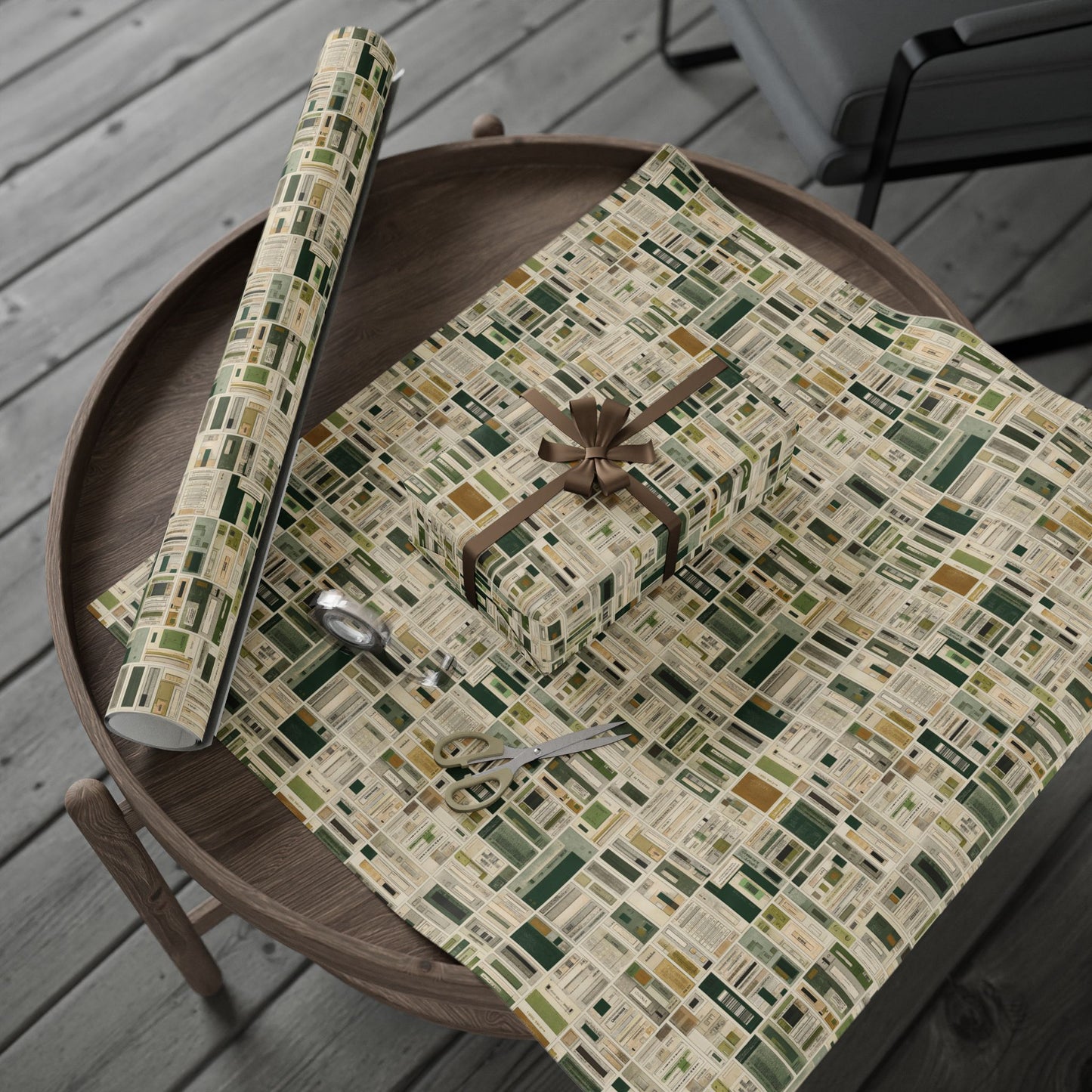 Library & Books Pattern Wrapping Paper — Collection No. 002
