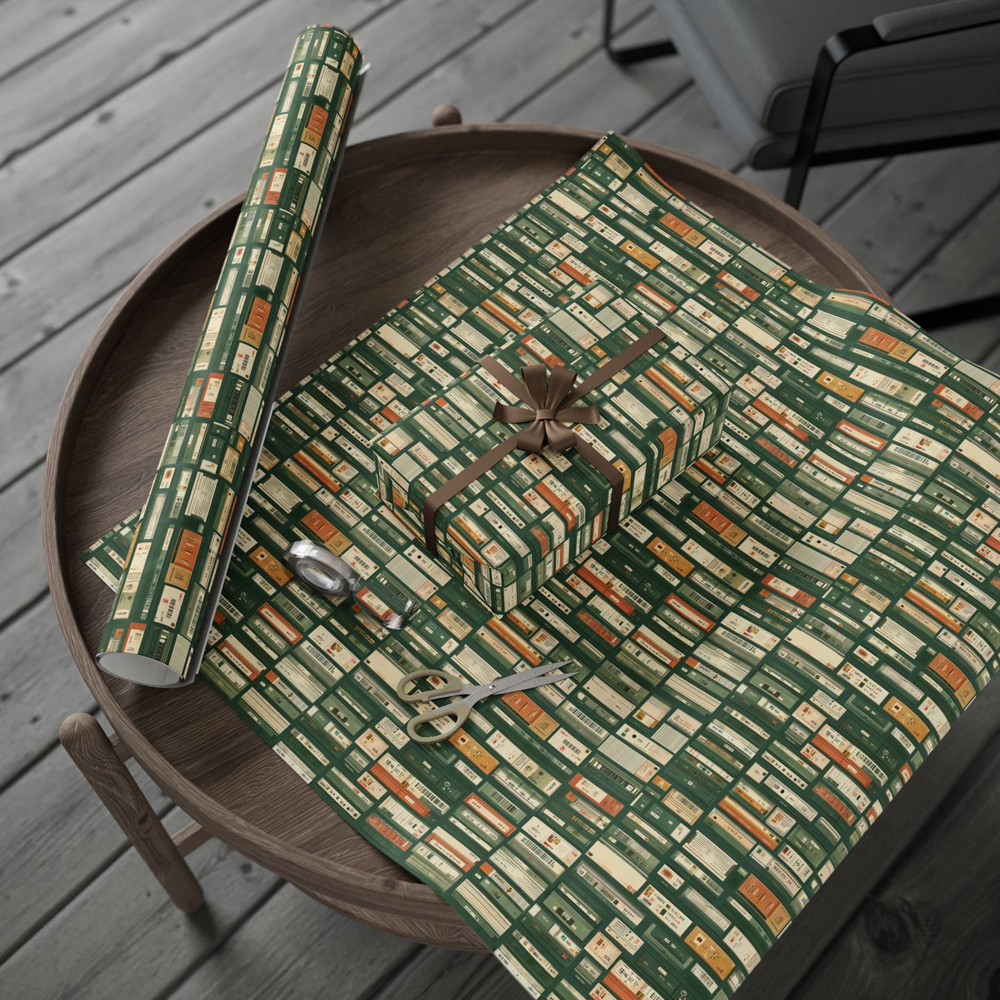 Library & Books Pattern Wrapping Paper — Collection No. 001