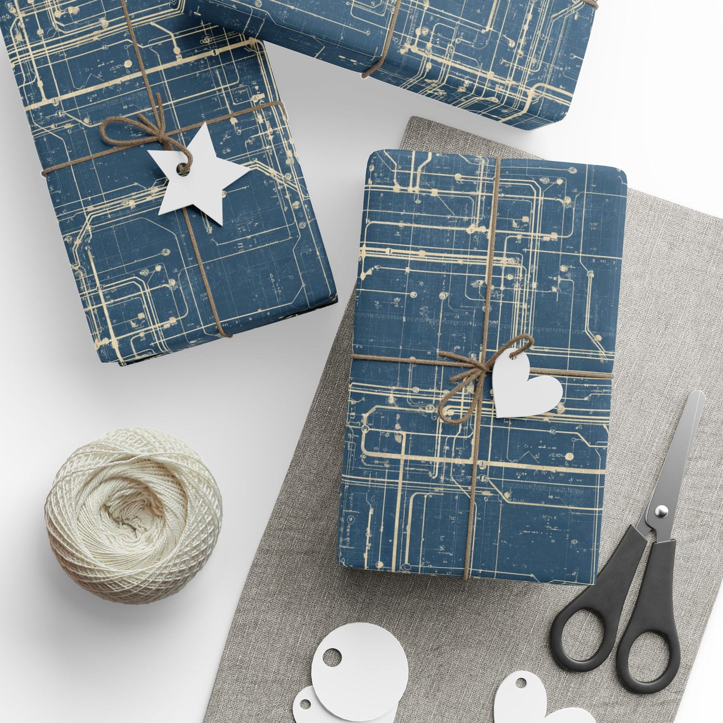 Utility & Infrastructure Map Wrapping Paper — Grid No. 004