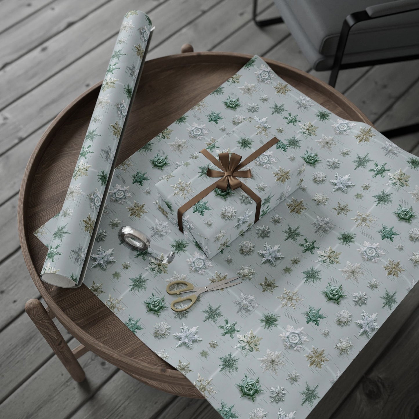 Scientific Snowflake Taxonomy Wrapping Paper