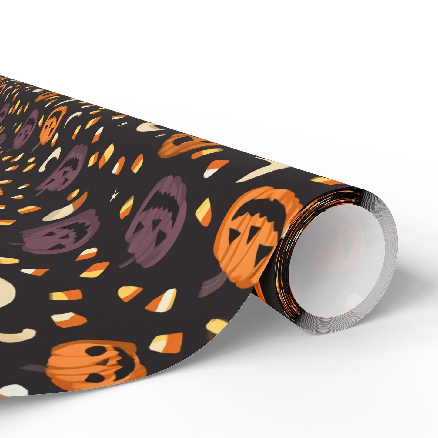 Halloween Wrapping Paper — Jack-o-Lanterns, Candy Corn & Moons | Spooky Gift Wrap