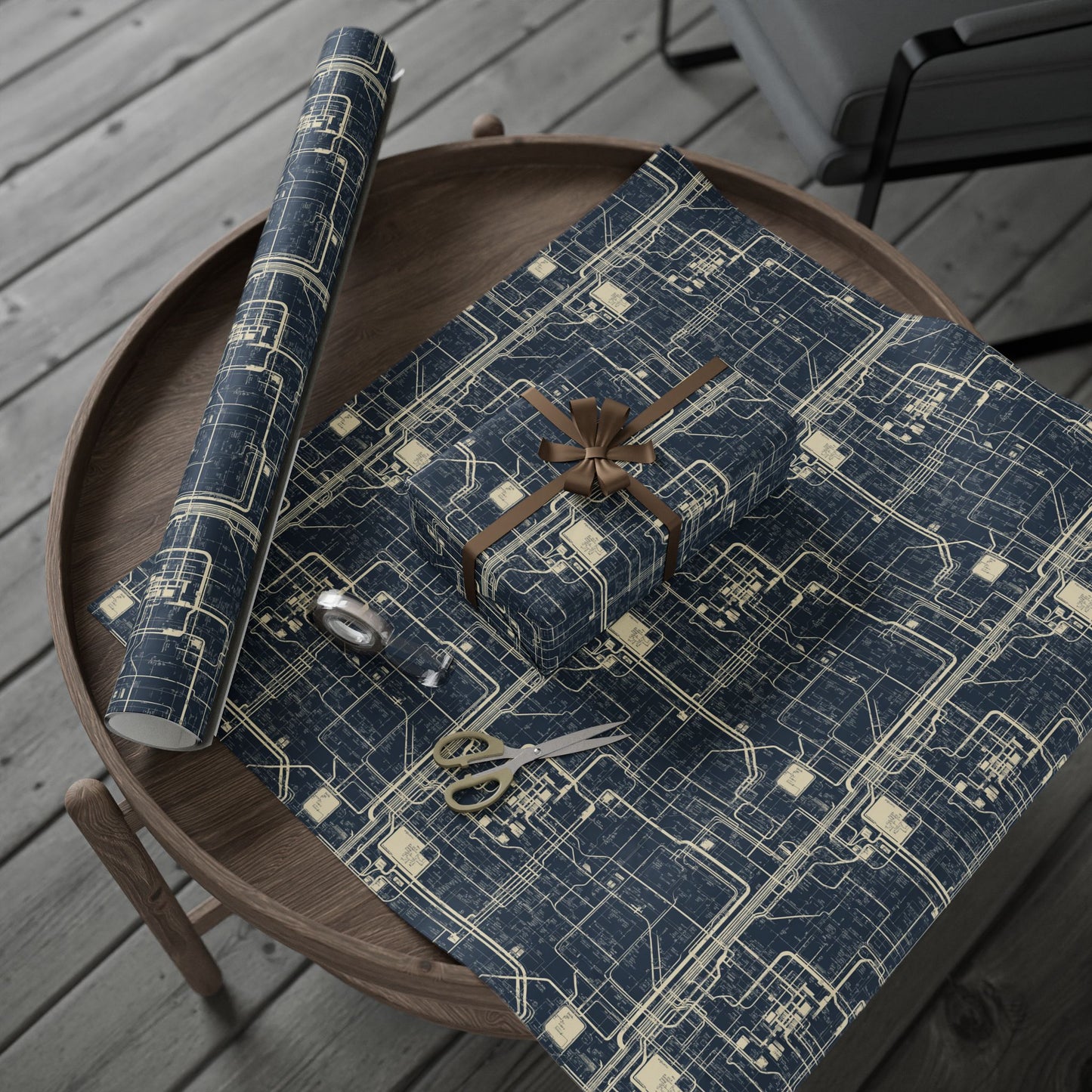 Utility & Infrastructure Map Wrapping Paper — Grid No. 001