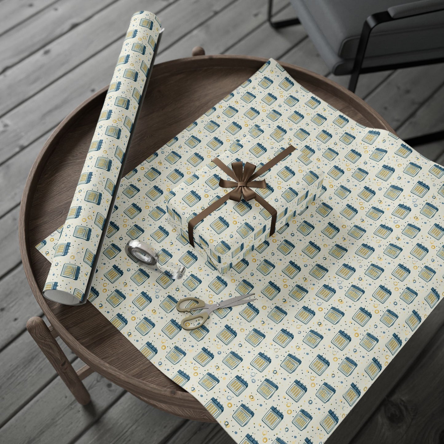 Vintage Analog Calendar Wrapping Paper