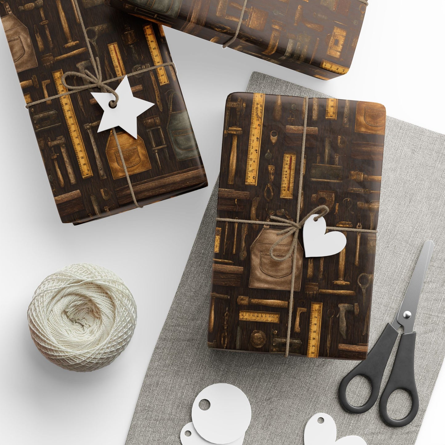 Workshop & Tools Pattern Wrapping Paper — Bench No. 004