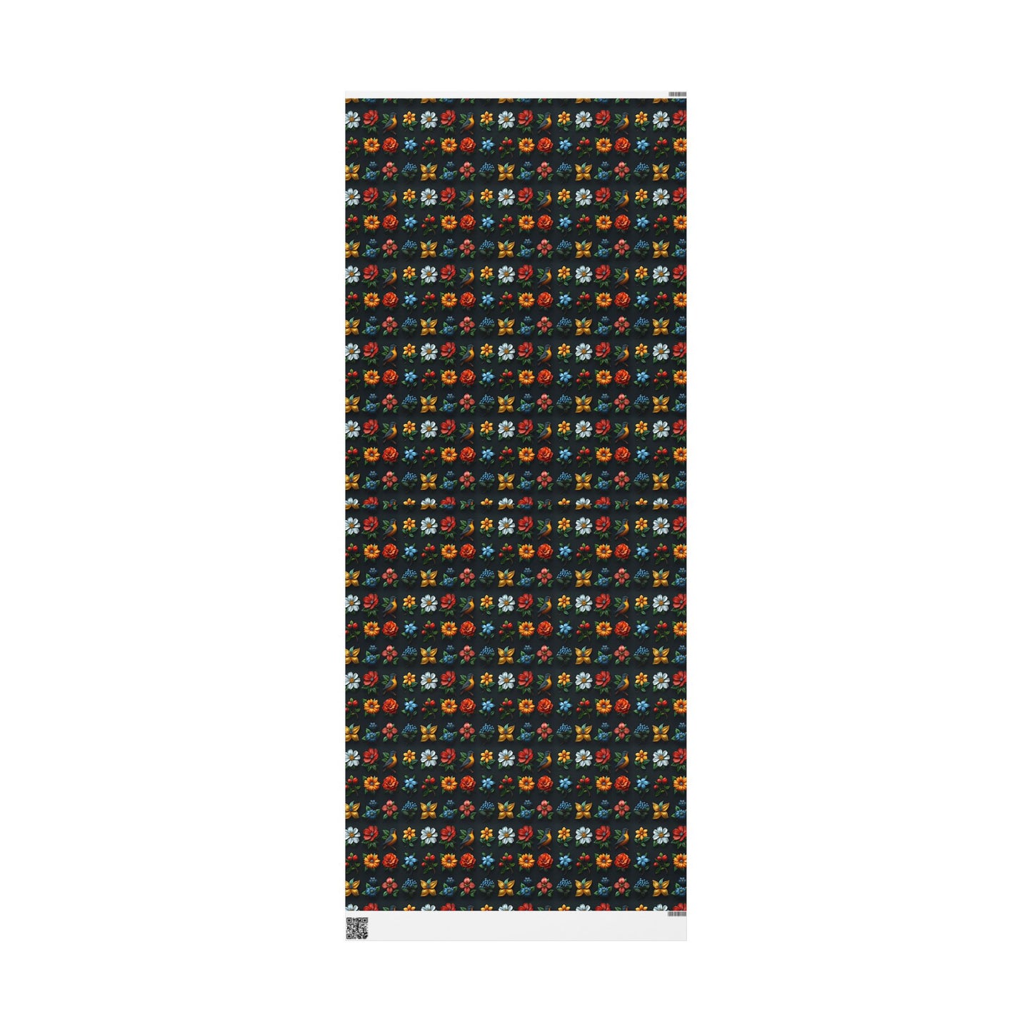 Flowers on Black Wrapping Paper