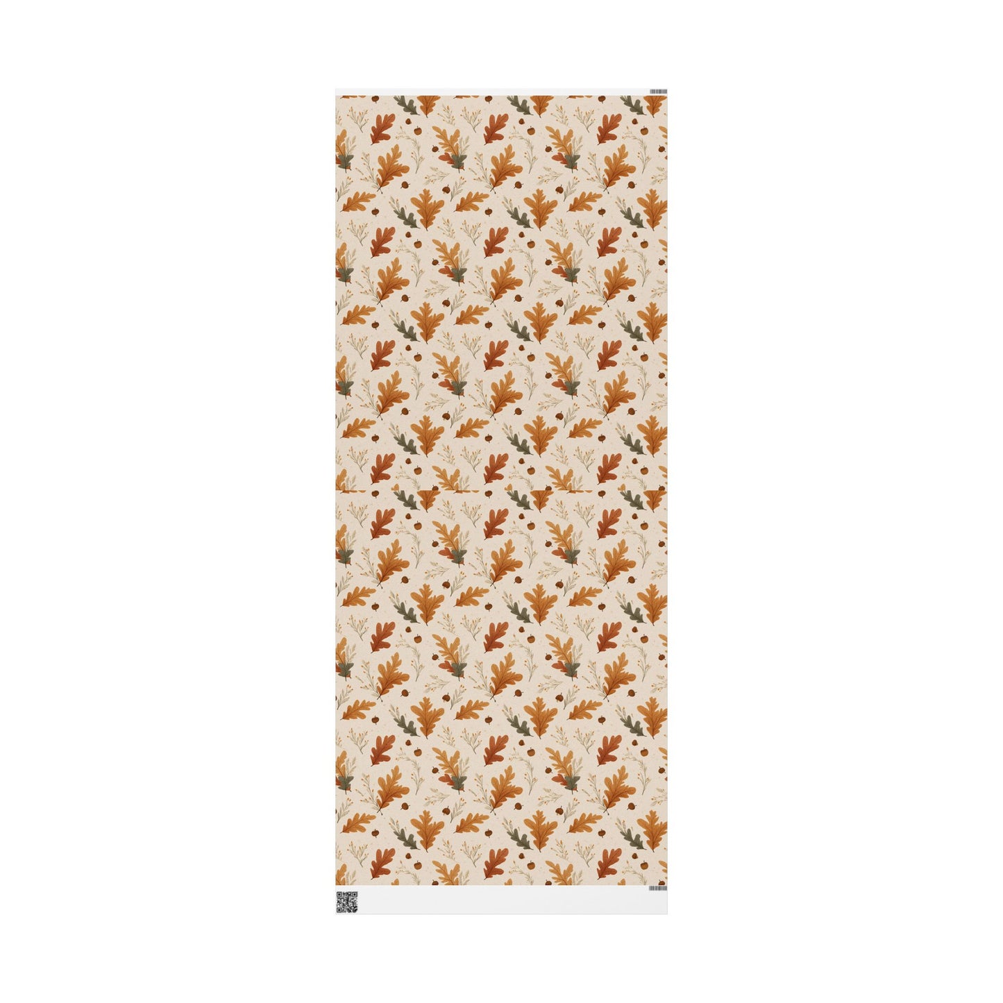 Fall Botanical Wrapping Paper — Oak Leaves, Acorns & Wheat | Autumn Gift Wrap