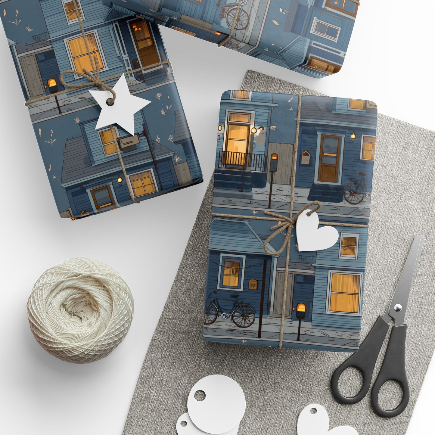 Neighborhood Map Pattern Wrapping Paper — District No. 004