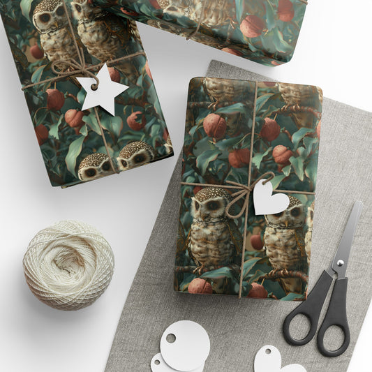 Baby Owls At Night Wrapping Paper