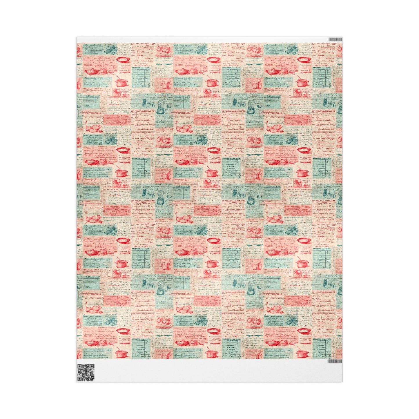 Retro Diner Pattern Wrapping Paper — Menu No. 004