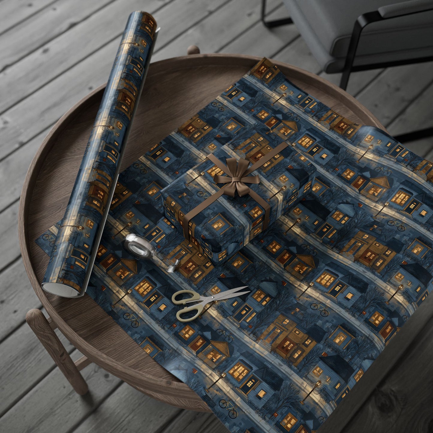 Neighborhood Map Pattern Wrapping Paper — District No. 003