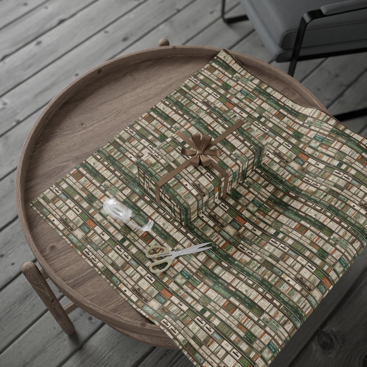 Library & Books Pattern Wrapping Paper — Collection No. 004
