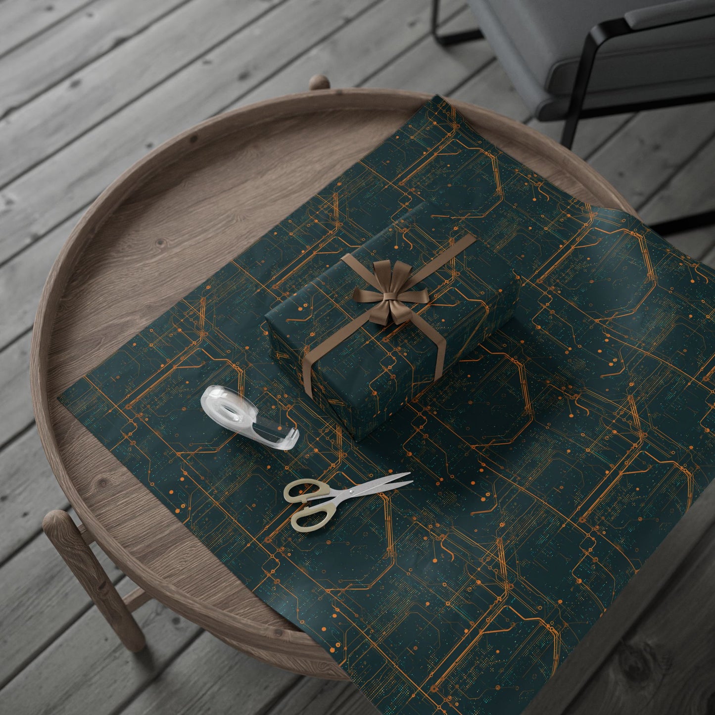 Circuit Board Pattern Wrapping Paper — Trace No. 001