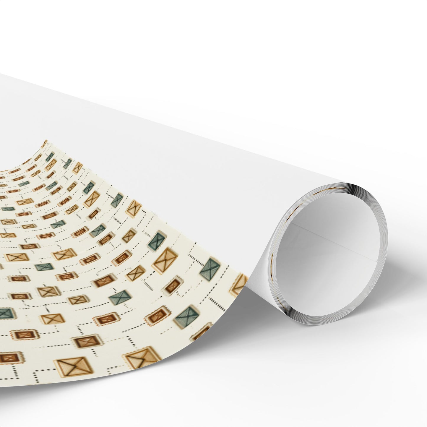 Postal System Wrapping Paper | Vintage Envelope & Postmark Pattern | All-Season Gift Wrap