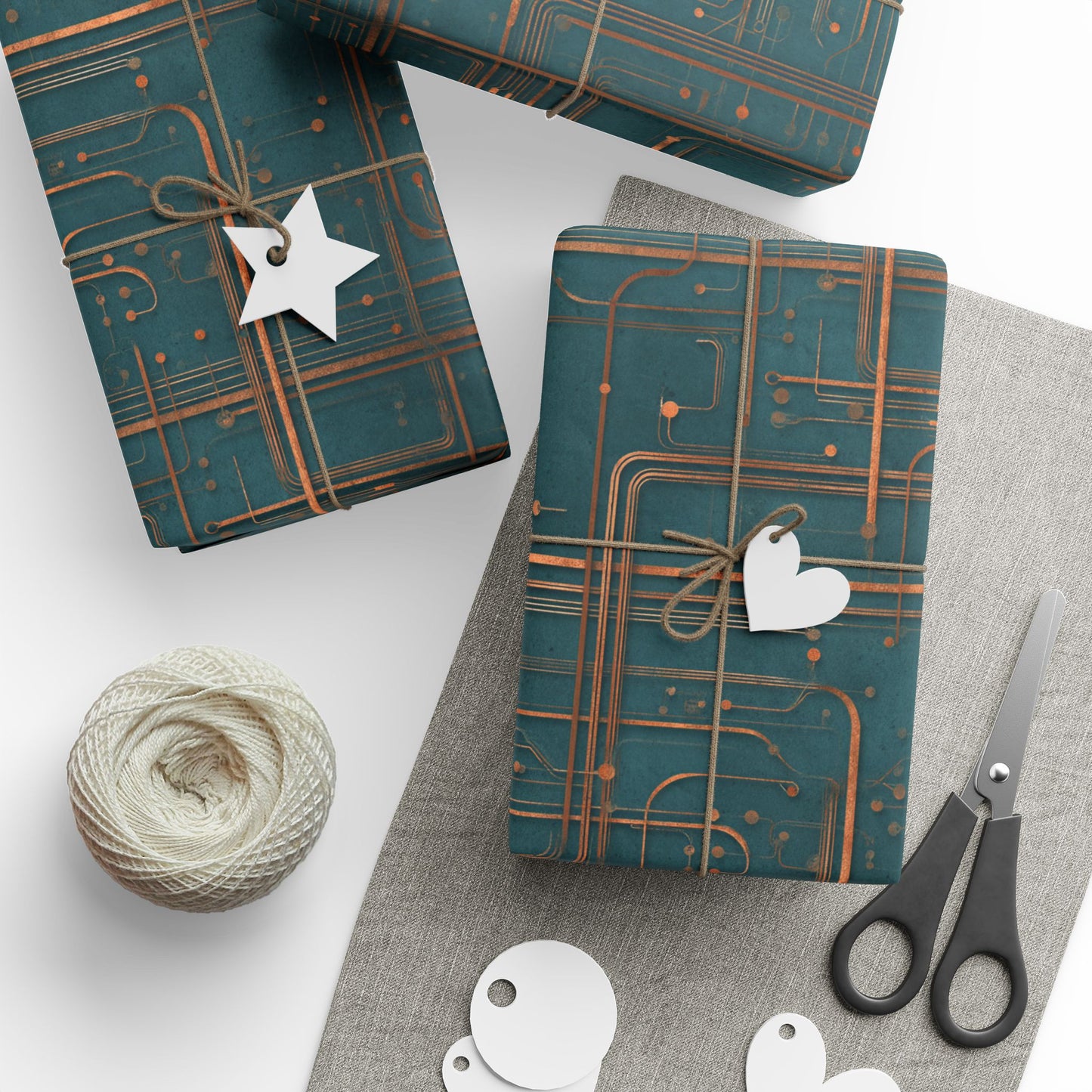 Circuit Board Pattern Wrapping Paper — Trace No. 004