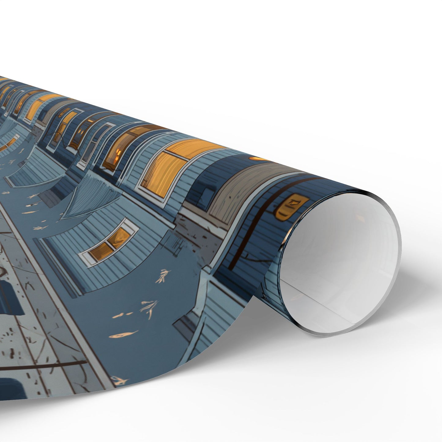Neighborhood Map Pattern Wrapping Paper — District No. 004