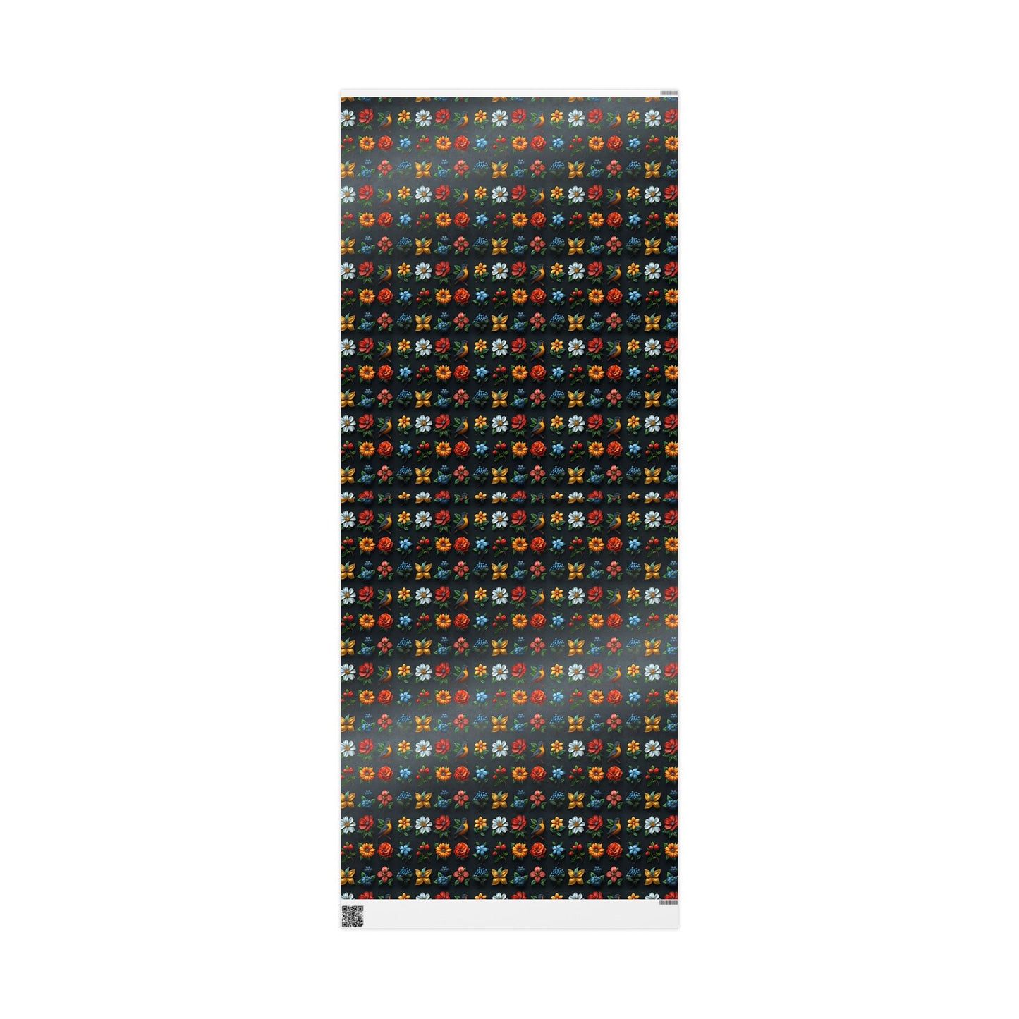 Flowers on Black Wrapping Paper