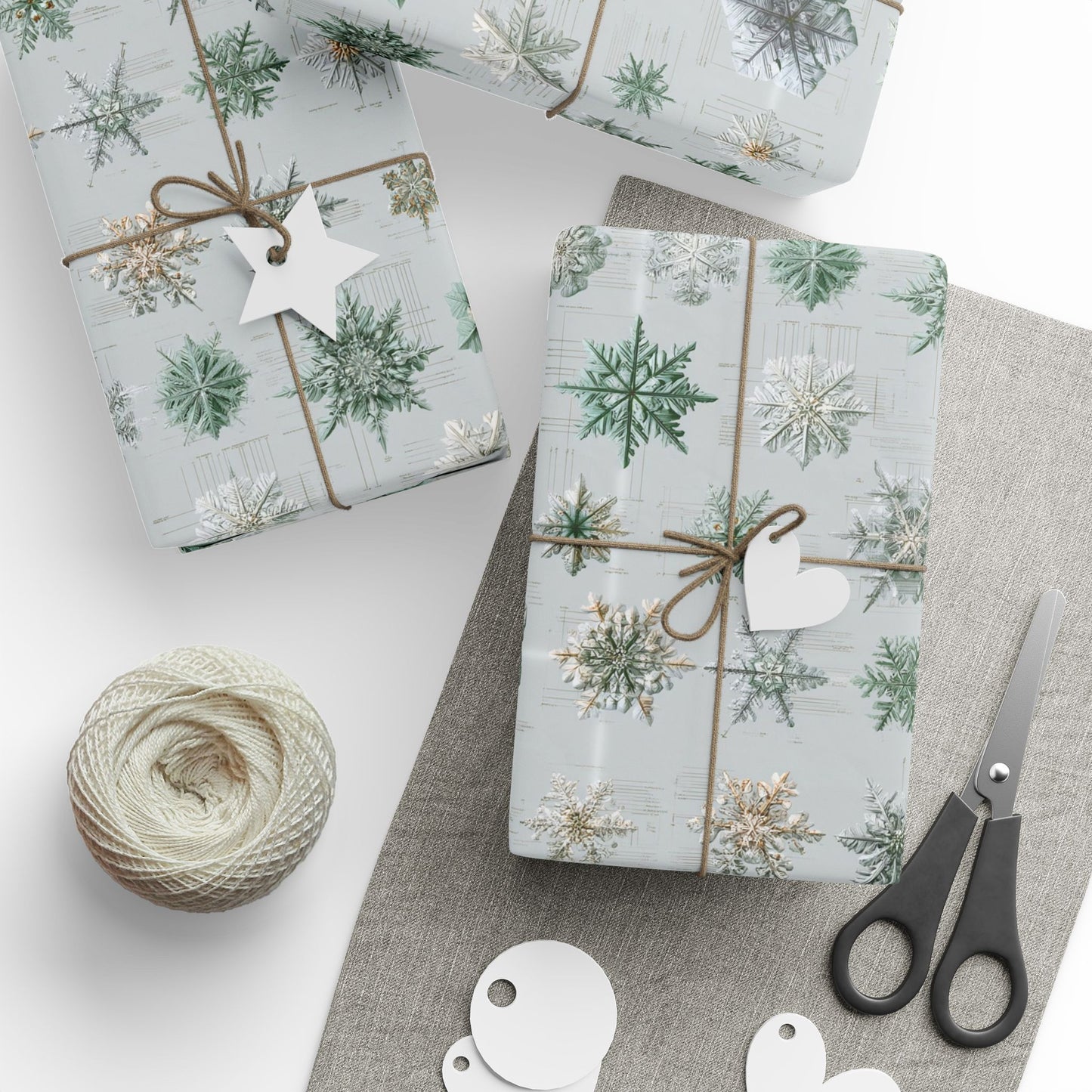 Scientific Snowflake Taxonomy Wrapping Paper
