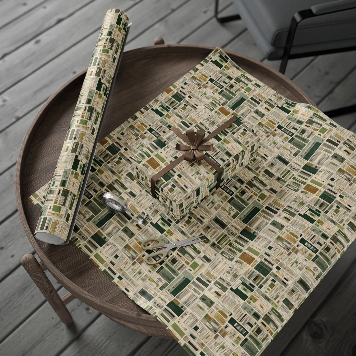 Library & Books Pattern Wrapping Paper — Collection No. 002