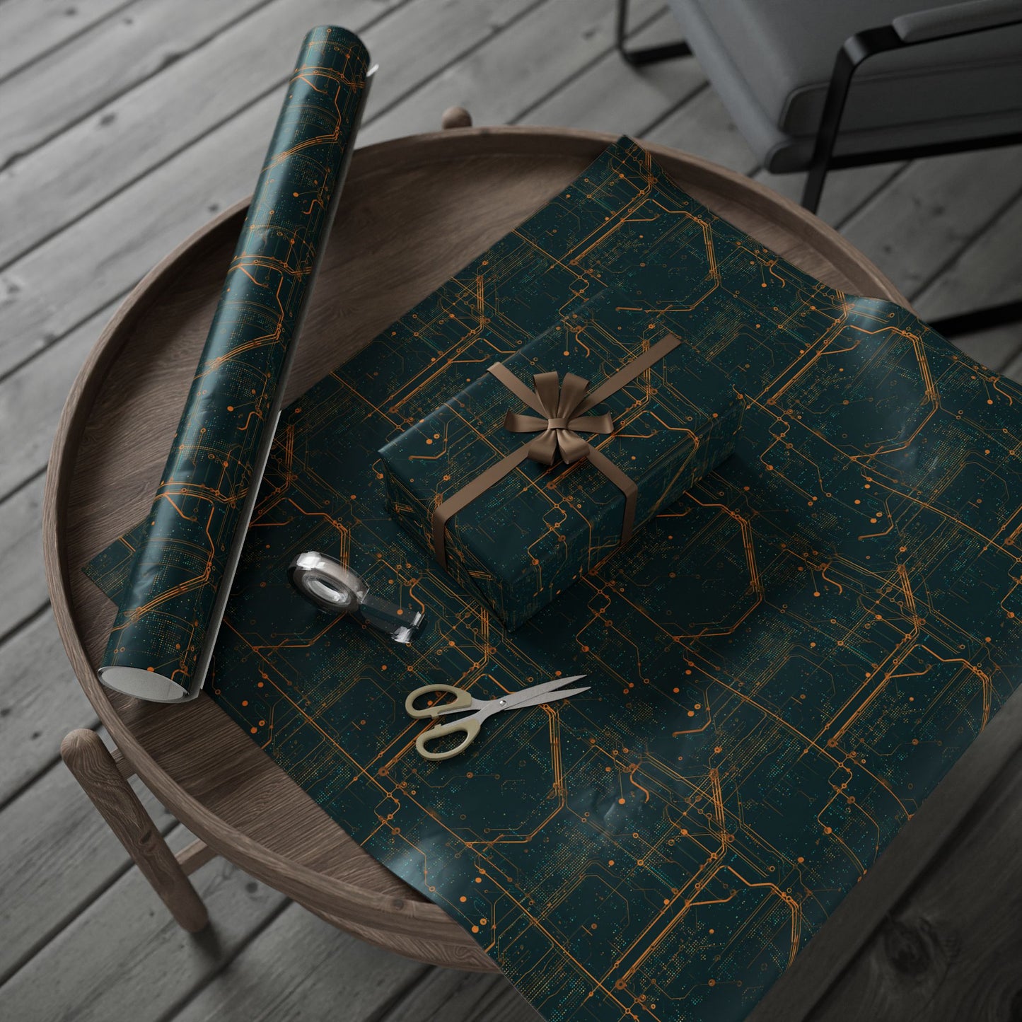 Circuit Board Pattern Wrapping Paper — Trace No. 001