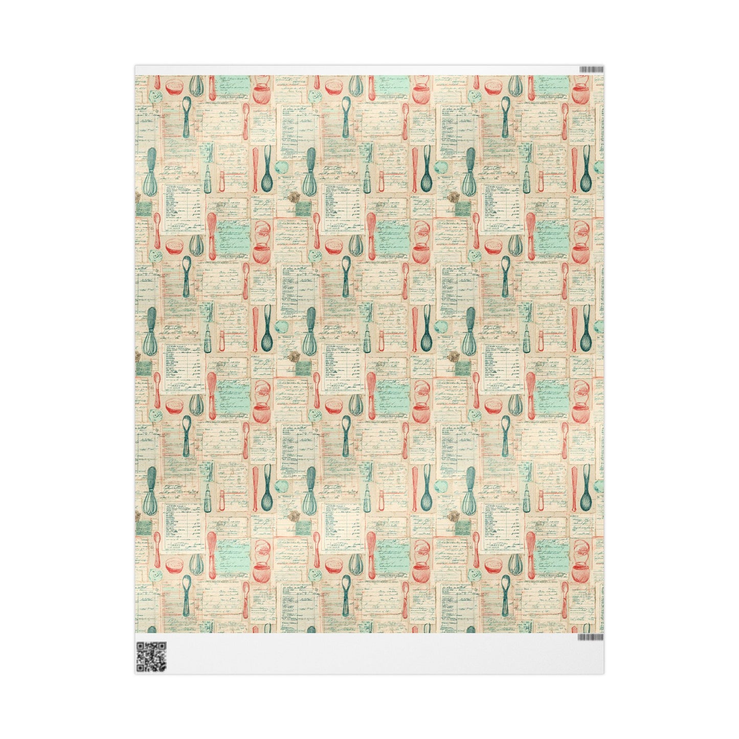 Retro Diner Pattern Wrapping Paper — Menu No. 001