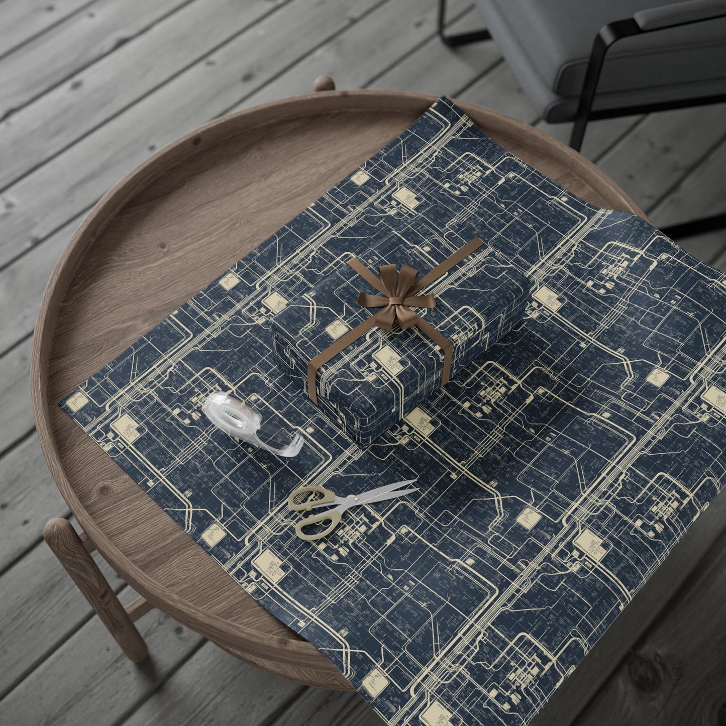 Utility & Infrastructure Map Wrapping Paper — Grid No. 001