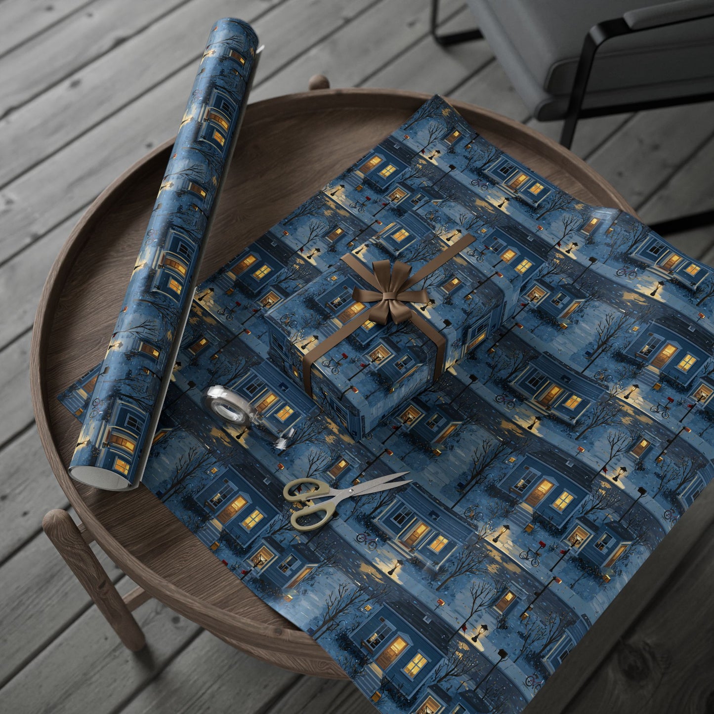 Neighborhood Map Pattern Wrapping Paper — District No. 002