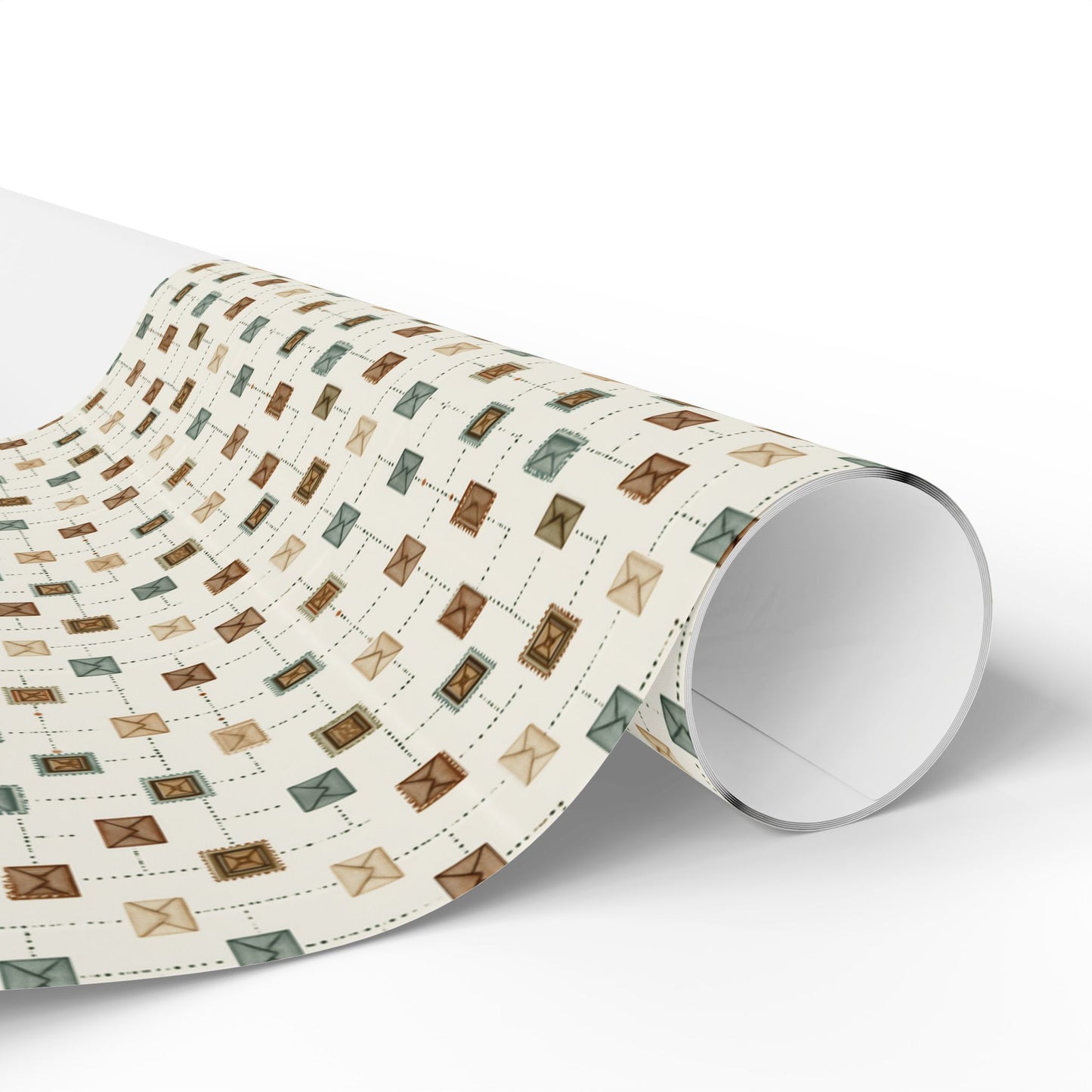 Postal System Wrapping Paper | Vintage Envelope & Postmark Pattern | All-Season Gift Wrap