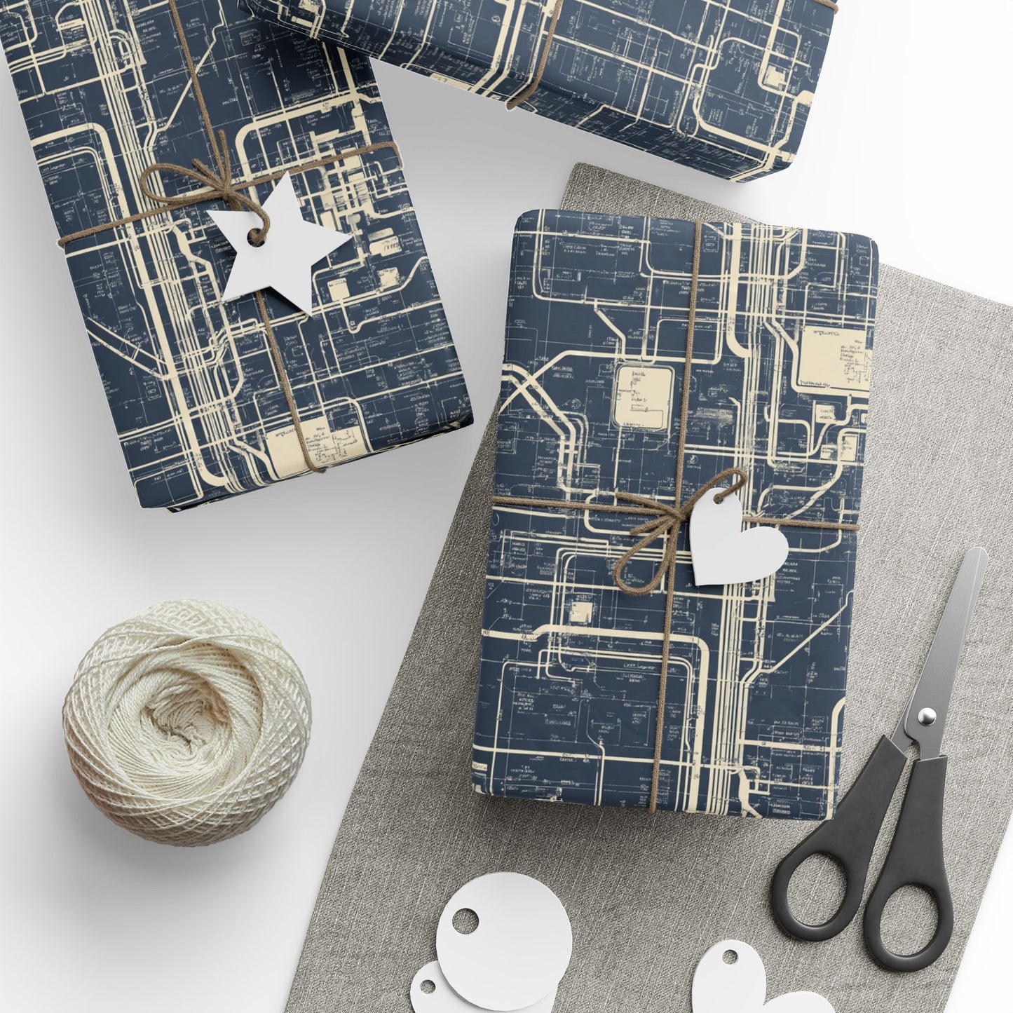 Utility & Infrastructure Map Wrapping Paper — Grid No. 001