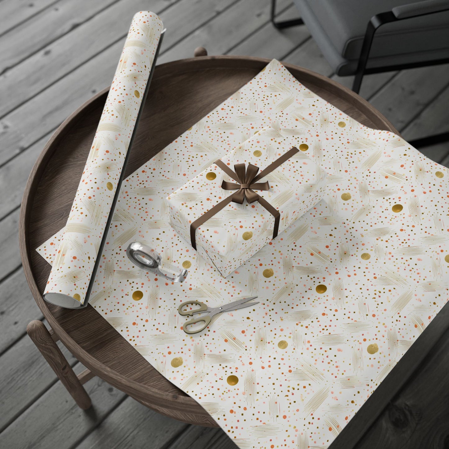 Geometric Celebration Grid Wrapping Paper