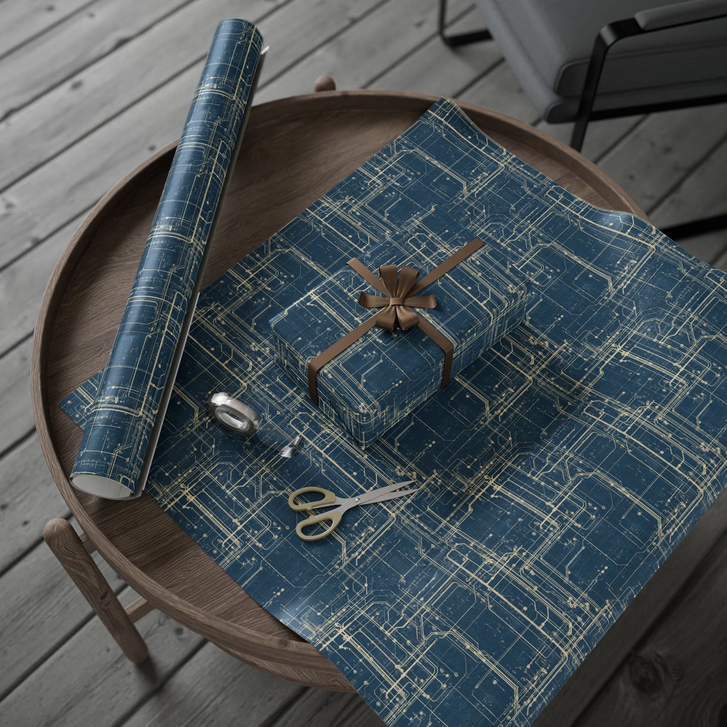 Utility & Infrastructure Map Wrapping Paper — Grid No. 004