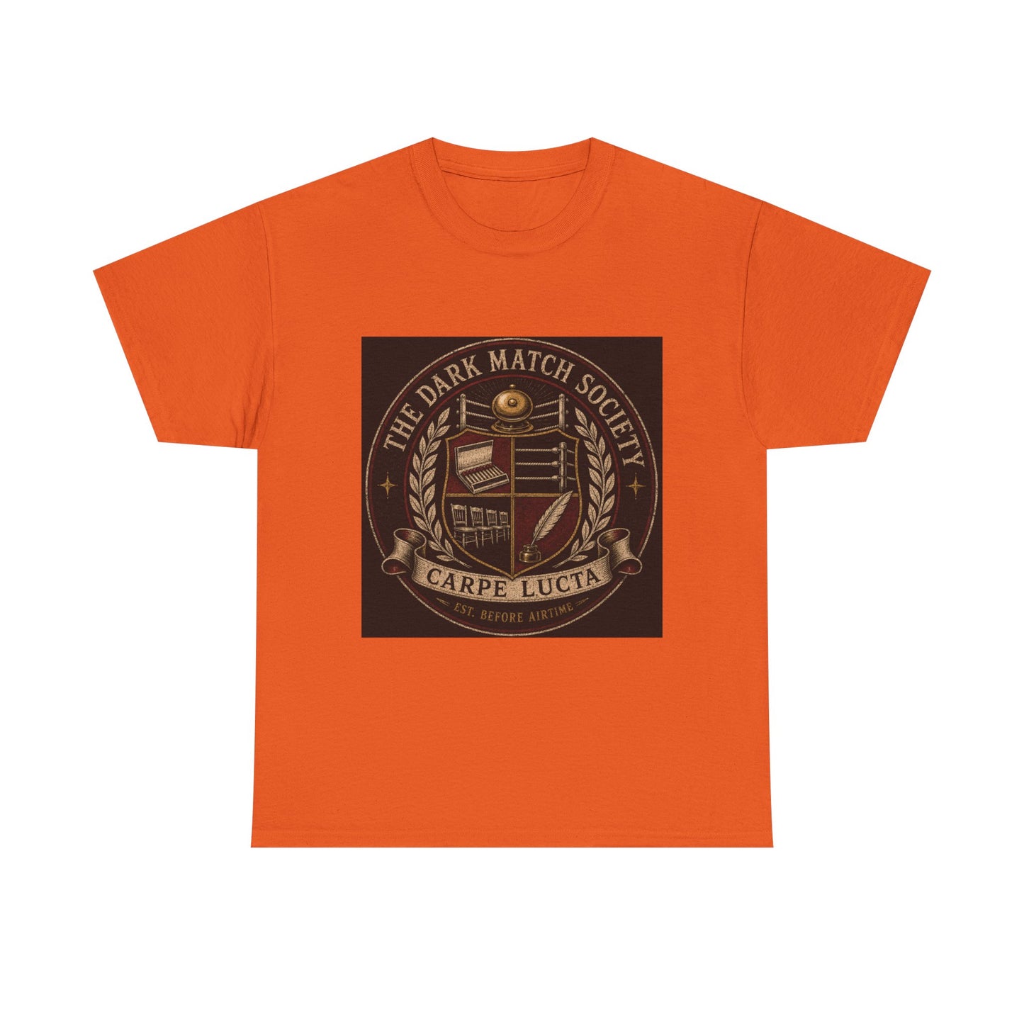 Dark Match Society Crest T-Shirt — 'Carpe Lucta' Vintage Emblem Tee