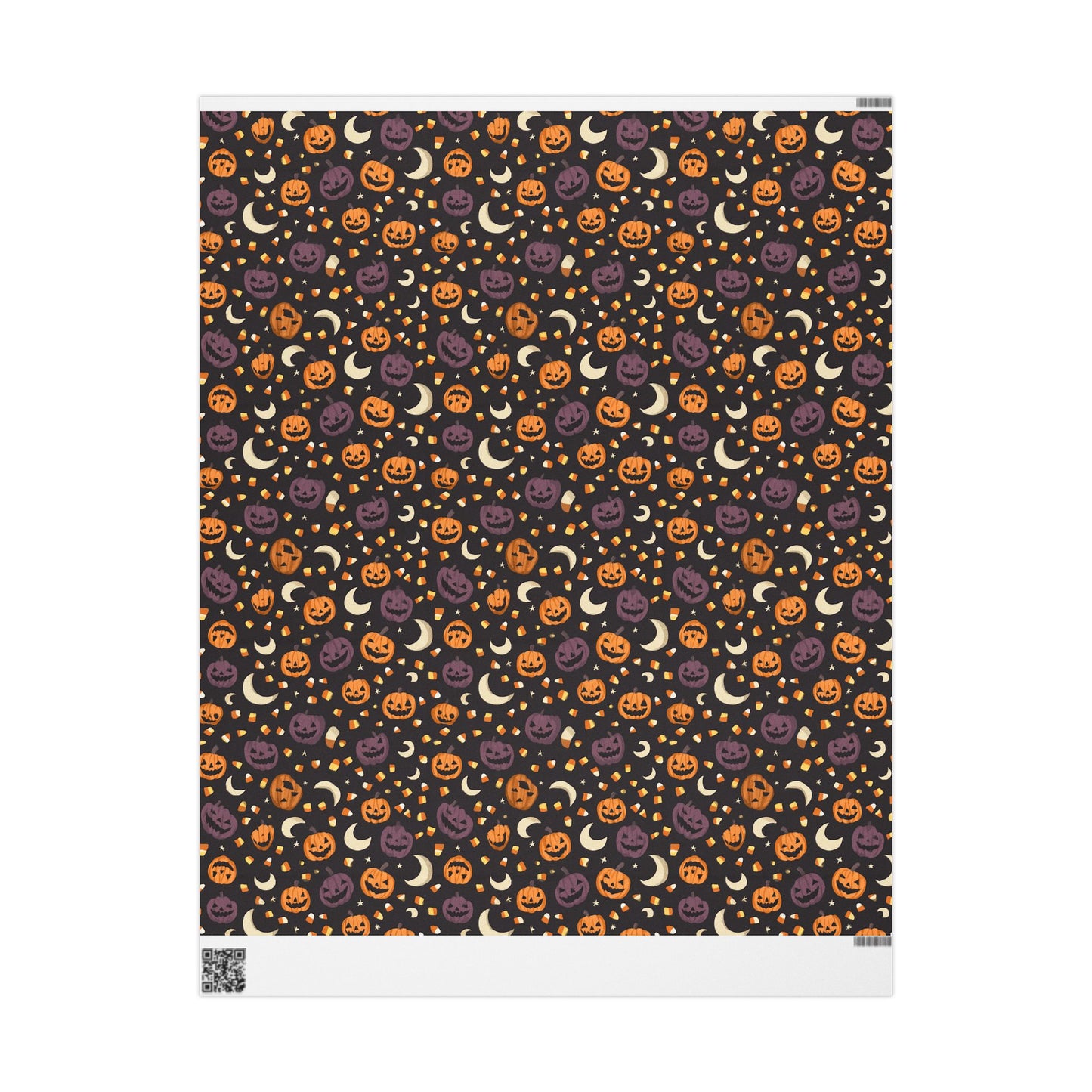 Halloween Wrapping Paper — Jack-o-Lanterns, Candy Corn & Moons | Spooky Gift Wrap