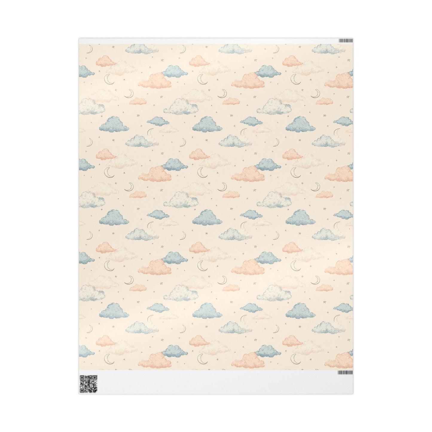 Celestial Wrapping Paper — Moons, Stars & Clouds | All-Occasion Gift Wrap