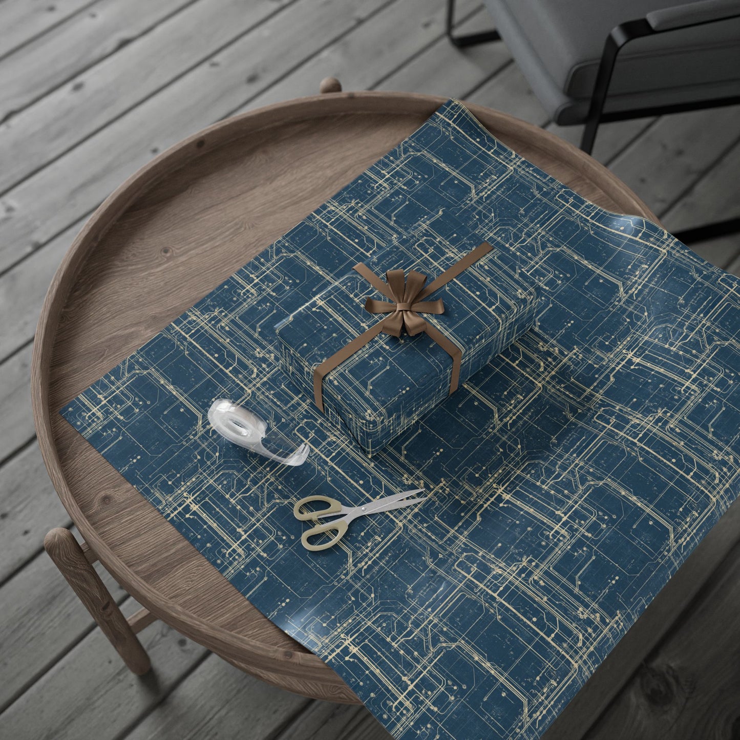 Utility & Infrastructure Map Wrapping Paper — Grid No. 004
