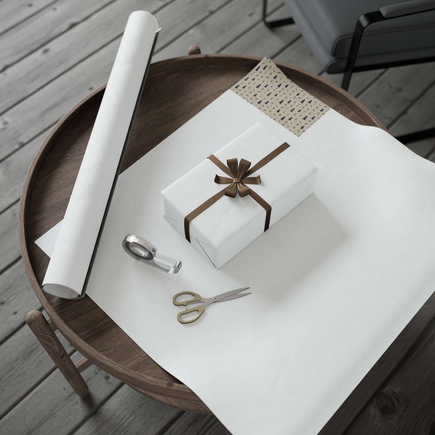 Rustic Outdoor Gift Wrap | Fishing Lures, Anchors & Pine Trees | All-Season Wrapping Paper