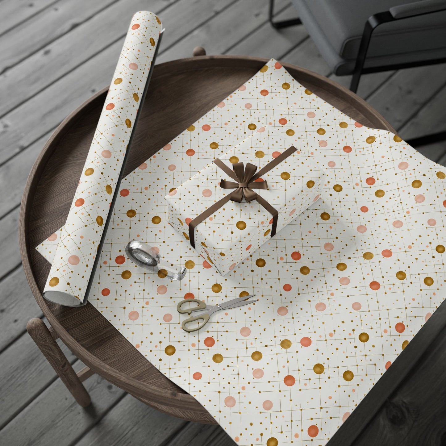 Geometric Celebration Grid Wrapping Paper