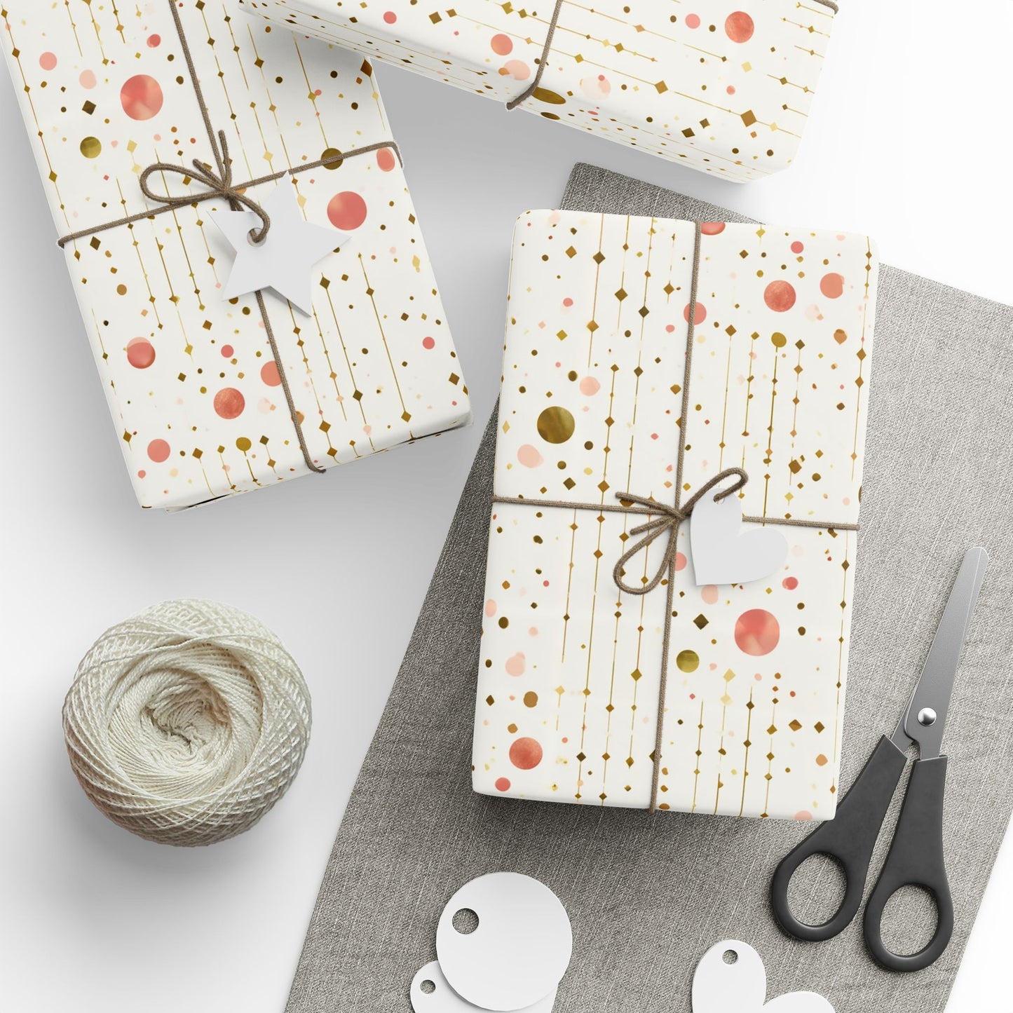 Geometric Celebration Grid Wrapping Paper