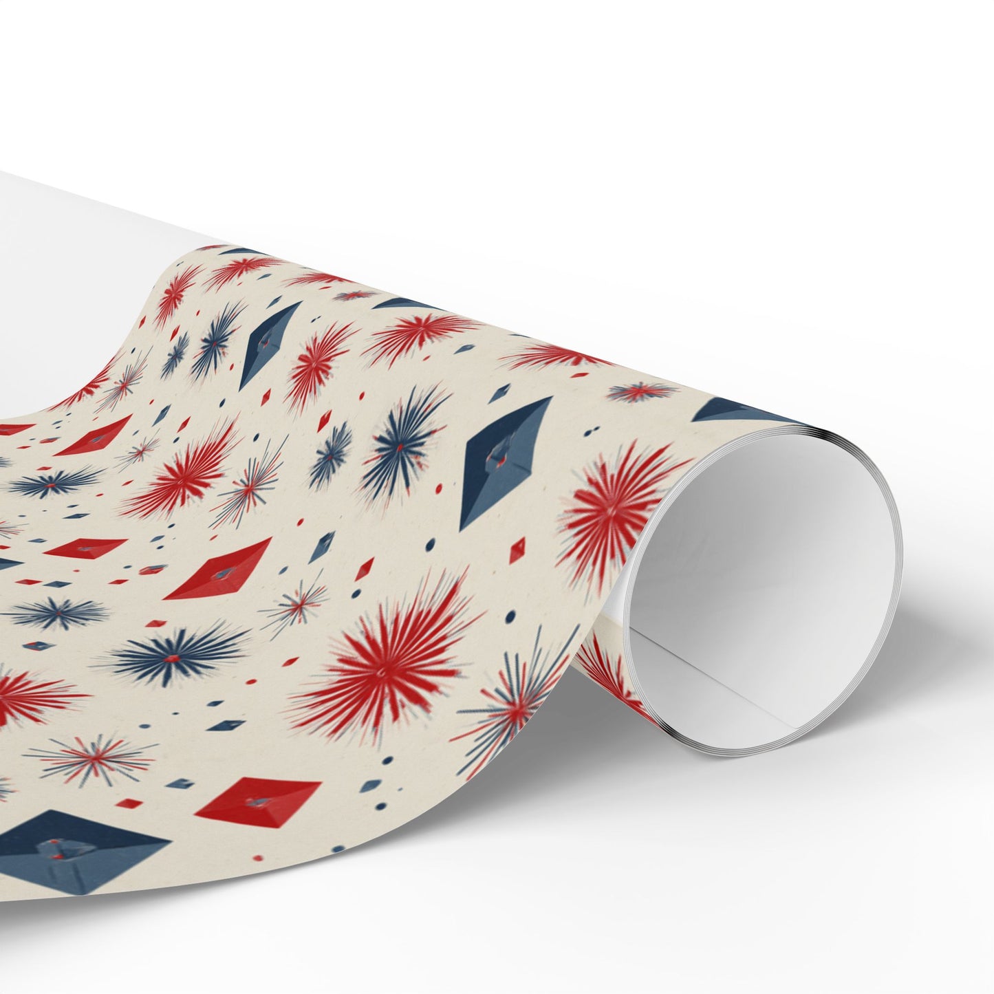 Geometric Firecracker & Sparkler Wrapping Paper | Fourth of July Holiday Gift Wrap
