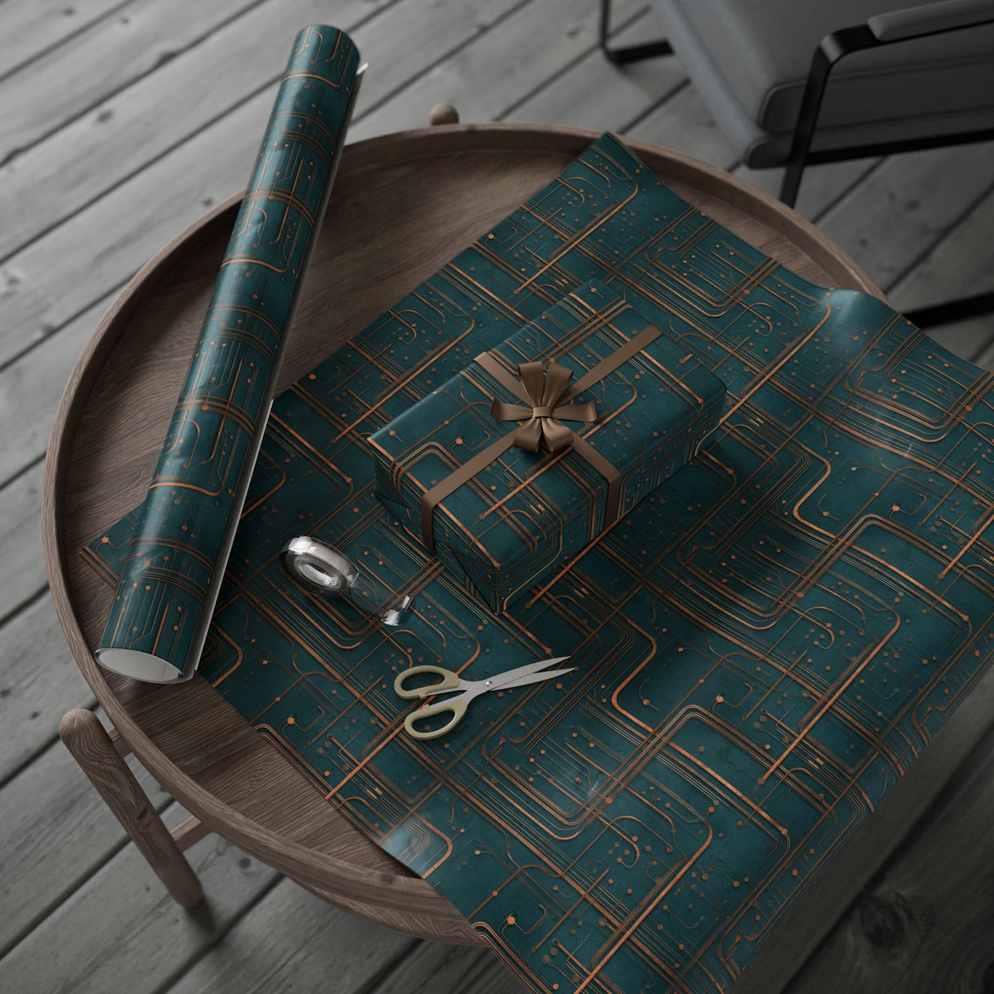 Circuit Board Pattern Wrapping Paper — Trace No. 004