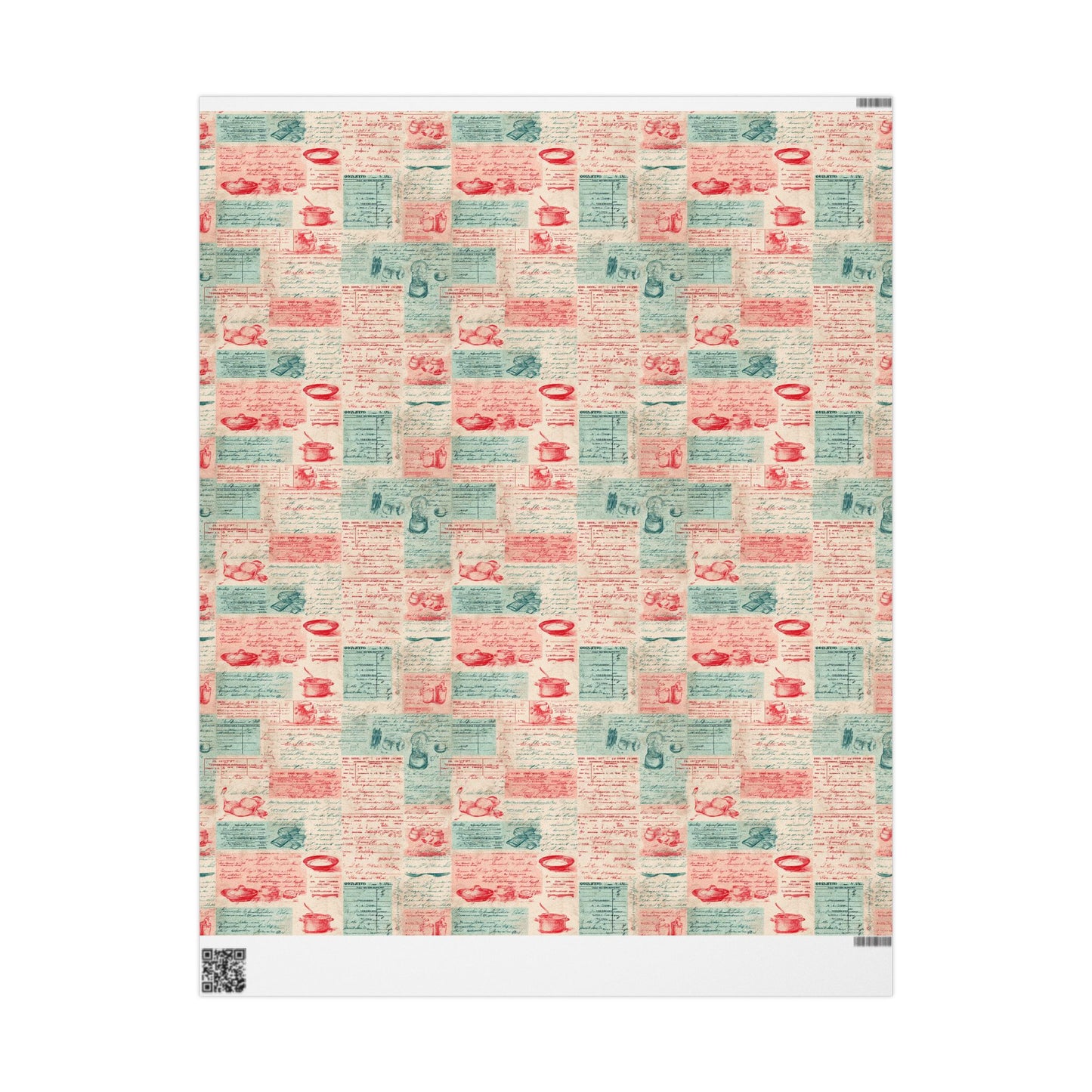 Retro Diner Pattern Wrapping Paper — Menu No. 004