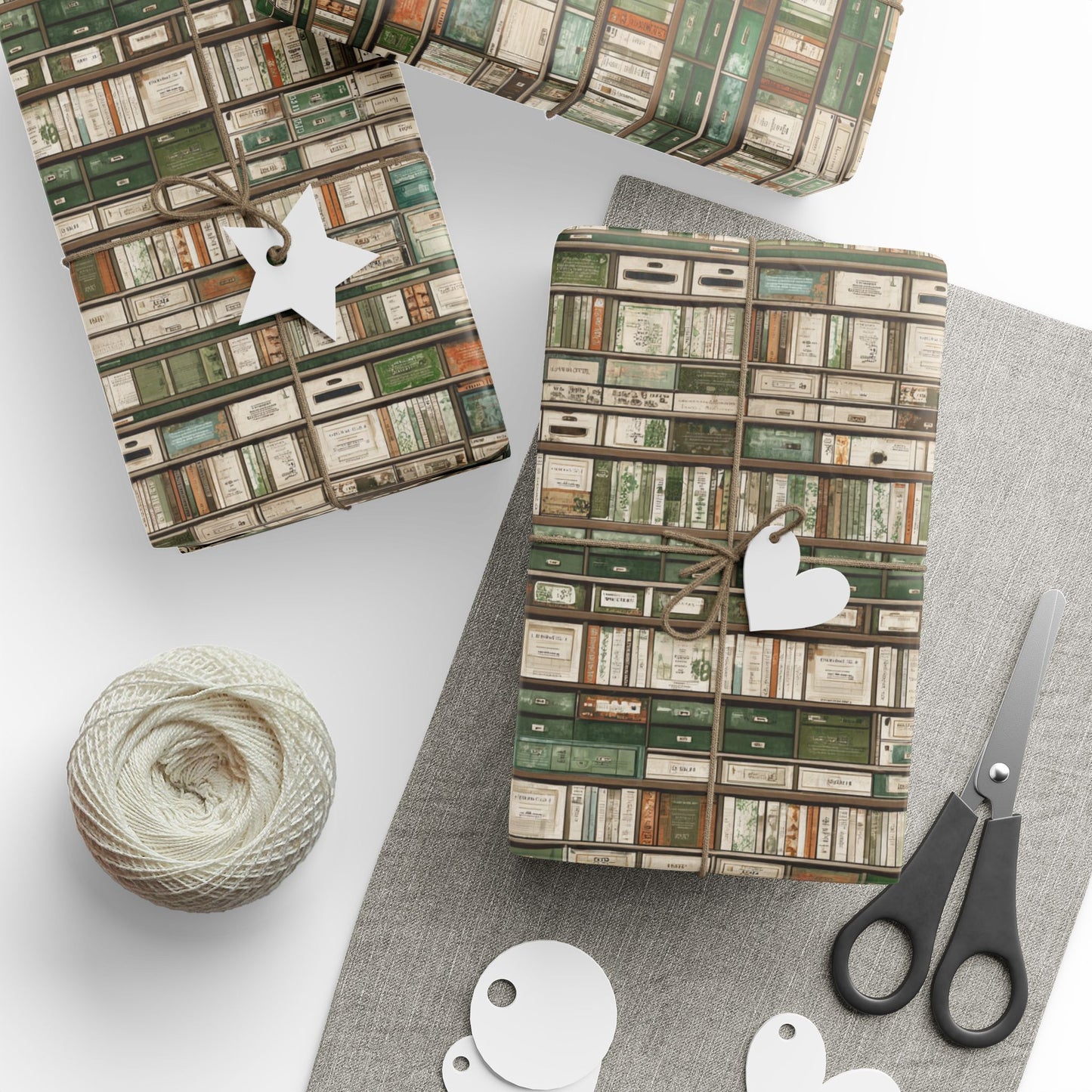 Library & Books Pattern Wrapping Paper — Collection No. 004
