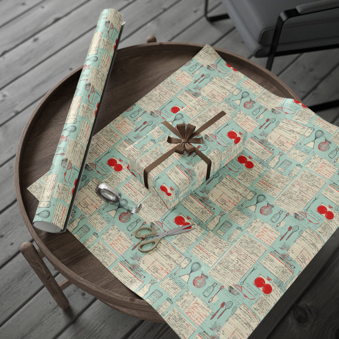 Retro Diner Pattern Wrapping Paper — Menu No. 002