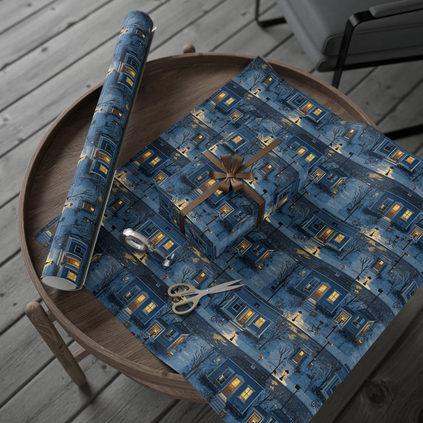 Neighborhood Map Pattern Wrapping Paper — District No. 002