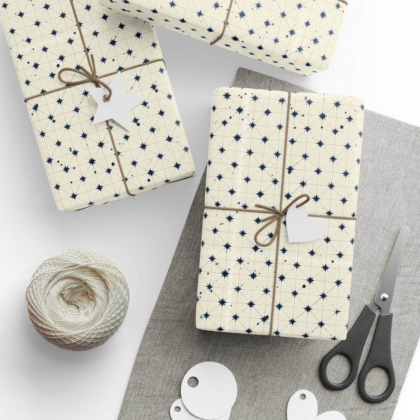 Minimalist Star Grid Wrapping Paper